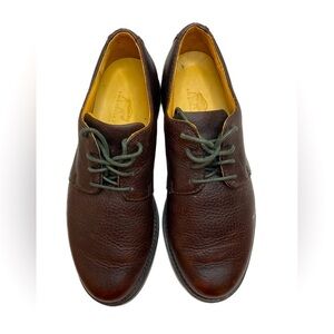 H.S. Trask Genuine Pebbled Leather Lace-Up Oxford Shoes, Brown, Men's size 9.5